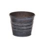 Vaso rotondo MICOLATO con scanalature, zinco, grigio, 9cm, Ø11,5cm