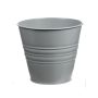 Vaso rotondo MICOLATO con scanalature, zinco, verde giada, 12cm, Ø13,5cm