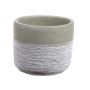 Fioriera in ceramica ANSER, verde con scanalature chiare, 9cm, Ø10,5cm