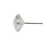 Spilli decorativi MELORIA in scatola di plastica, testa a diamante, 100 pezzi, trasparenti, Ø 0,5 cm