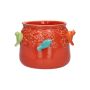 Vaso da fiori BIRDIE in ceramica, con uccellini 3D, rosso-blu-verde-arancione, 11 cm, Ø 13,5 cm