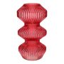 Vaso in vetro LUCELLE con scanalature, rosso ciliegia, 30cm, Ø16cm