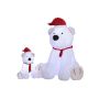 Orso polare decorativo XXL CASIMARO, gonfiabile, peluche, LED, bianco, 165x170x183cm