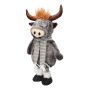 Animale decorativo di peluche: toro STADEN, in piedi, grigio, 20x13x46 cm