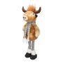 Toro decorativo in peluche STADEN, in piedi, marrone-grigio, 25x18x67 cm