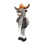 Toro decorativo in peluche STADEN, in piedi, grigio, 25x19x67 cm