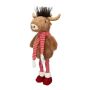 Toro decorativo in peluche STADEN, in piedi, marrone-rosso, 25x18x67 cm