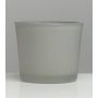 Grande portacandela di vetro ALENA FROST, grigio opaco, 9cm, Ø10cm