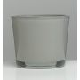 Fioriera di vetro ALENA, grigio, 11cm, Ø11,5cm