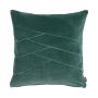 Cuscino in velluto NOELANI, cuciture decorative diagonali, verde-blu, 45x45cm