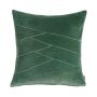 Cuscino in velluto NOELANI, cuciture decorative angolate, verde scuro, 45x45cm