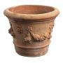 Portafiori in terracotta VONDAR con motivo, realizzato a mano, 51cm, Ø69cm