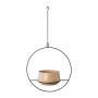 Vaso sospeso in metallo QUINLEE, anello in metallo, beige-nero, 36x18x70 cm