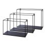 Scaffale da parete in metallo in stile industriale QUIANA, 3 pezzi, nero, 30x13x20 cm, 34x13x25 cm, 40x13x30 cm