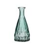 Vaso a bottiglia THIFFANY in vetro, con scanalature, turchese-trasparente, 14,5cm, Ø7cm