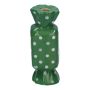 Vaso quadrato per un solo fiore Bonbon AMIEL in ceramica, a pois, verde-bianco, 4,5x4,5x11,5 cm