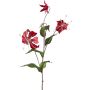 Ramo artificiale di gloriosa LISUPY, rosso rubino-oro, 80 cm