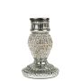 Portacandela con strass KRYSTINA in alluminio, argento, 10cm, Ø7cm
