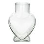 Vaso decorativo in vetro FILIPA a forma di cuore, con base, trasparente, 15,5x8x22cm