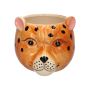 Vaso da fiori leopardo KIRINA in ceramica, marrone chiaro-nero, 18,4 x 16,3 x 14,2 cm