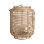 Lanterna in fibra naturale AMBROSIA in rattan, manico, inserto in vetro, beige, 52 cm, Ø 28 cm