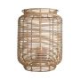 Lanterna in fibra naturale AMBROSIA in rattan, manico, inserto in vetro, beige, 60 cm, Ø 32 cm