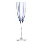 Bicchiere da champagne OCTAVIUS a righe, blu-trasparente, 25 cm, Ø 7,5 cm