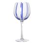 Bicchiere da vino OCTAVIUS a righe, blu-trasparente, 21 cm, Ø 9,5 cm
