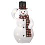 Figura decorativa pupazzo di neve COLWOOD con funzione di movimento, LED, bianco-rosso-nero, 30 cm