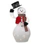 Figura decorativa pupazzo di neve COLWOOD con funzione di movimento, LED, bianco-rosso-nero, 45 cm