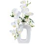 Orchidea Phalaenopsis in tessuto DRUKLON, vaso in ceramica, radici, bianco, 40 cm