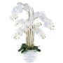 Orchidea Phalaenopsis in tessuto STONFER, vaso decorativo bianco, bianca, radici, 90 cm