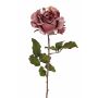 Rosa artificiale in velluto SINDALA, lilla antico, 60 cm, Ø 12 cm