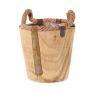 Vaso da fiori in legno DABIH con manici in corda, marrone, 19 cm, Ø 20 cm