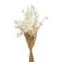 Mazzo di peonie artificiali AYMA con euforbia a palloncino, color crema, 60 cm