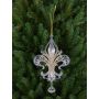 Ciondolo decorativo di giglio araldico AZARIEL acrilico, glitter, trasparente-oro, 15cm