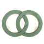 ®mosy Ökodur schiuma da infilaggio a forma di auto con fedi nuziali ARAKAWA, decorazione per matrimoni, con ventosa, base in legno naturale, verde, 31x47x4cm