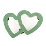®mosy Ökodur schiuma da infioritura a forma di auto con due cuori SKENADA, decorazione per matrimoni, con ventosa, base in legno naturale, verde, 43x58x5cm