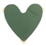®mosy Ökodur base in schiuma per composizioni floreali a forma di cuore MURIANDA, decorazione per matrimoni, con ventosa, base in legno naturale, verde, 36x37x5 cm