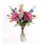 Bouquet decorativo estivo LOLANA, delphinium, rosa-blu, 70cm, Ø50cm