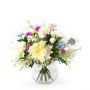 Udos Choice: Bouquet estivo artificiali CALANTHE, bianco-viola-blu, 45cm, Ø55cm
