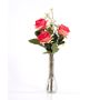 Bouquet di rose artificiali SIMONY con accessori, salmone, 45cm, Ø20cm