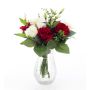 Elegante bouquet artificiale ELAYNA, rosso-bianco, 35cm, Ø30cm