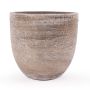 Fioriera in ceramica KAMUNI, strisce verticali, grigio-verde, 25cm, Ø27cm