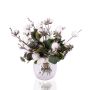 Mazzo di fiori decorativo BELLANA in cotone, bianco-blu-verde, 35cm, Ø35cm