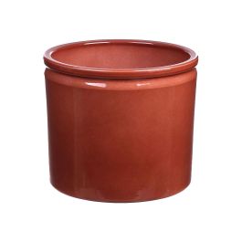 INNA-Glas Vaso da Piante in Ceramica con scanalature, Nero-Opaco, 14 cm, 17 cm - Vaso da Fiori