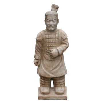 Statua da giardino del guerriero samurai LILORA in terracotta, realizzata a mano, patinata, beige, 21x17x54 cm Statua da giardino del guerriero samurai LILORA in terracotta, realizzata a mano, patinata, beige, 21x17x54 cm