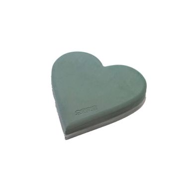 OASIS® Schiuma da infioritura a umido a forma di cuore, decorazioni nuziali, base in schiuma rigida EcoBase, verde, 30x29x4,5 cm