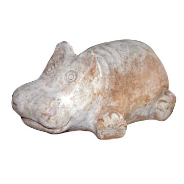 Statua di ippopotamo AURISA in terracotta, sdraiato, realizzato a mano, patinato, beige, 19x13x9 cm Statua di ippopotamo AURISA in terracotta, sdraiato, realizzato a mano, patinato, beige, 19x13x9 cm