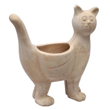 Vaso da fiori Gatto NYMAR in terracotta, realizzato a mano, beige, 46x27x51 cm Vaso da fiori Gatto NYMAR in terracotta, realizzato a mano, beige, 46x27x51 cm